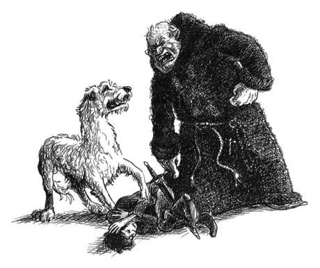 'Friar William beats Llewelyn'
From 'The Dog Hunters'.
$NZ200 (approx $US133, £102, €112)